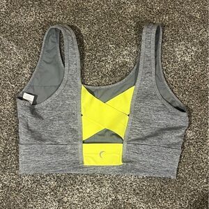 Zyia Gray and Yellow Women's Sports Bra